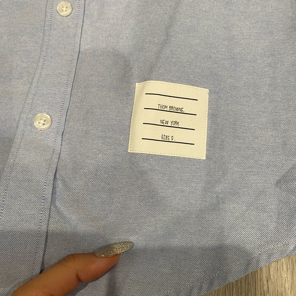Thom Browne 4-bar Solid Blue Button Down Sz 0 - Picture 3 of 7